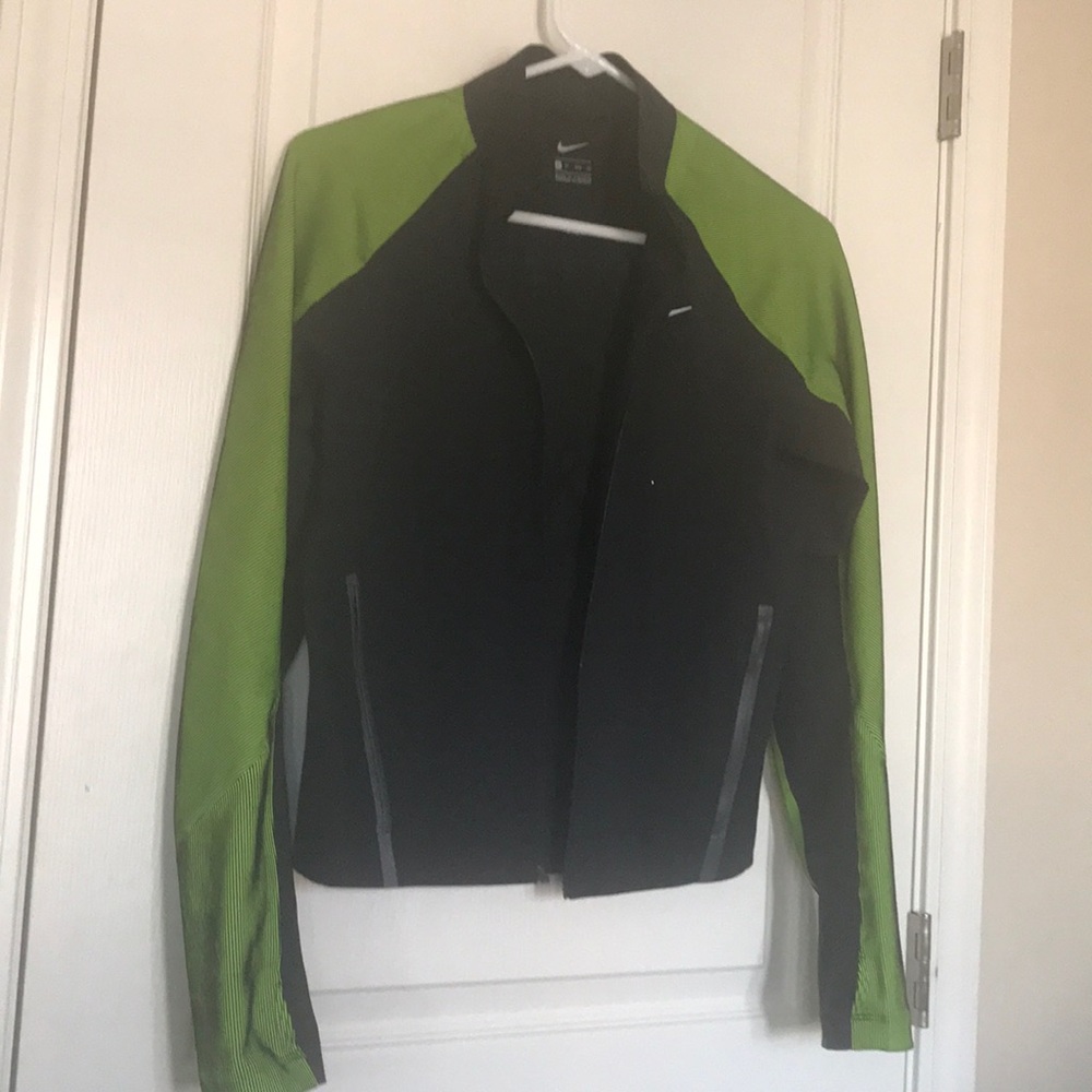 Dry fit black and green Nike jacket